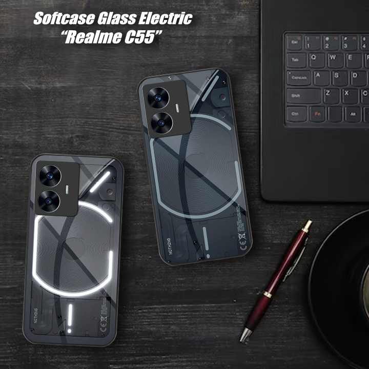 Softcase Glass Kaca Electric Realme C55 [SF120] Casing Handphone Realme C55 Pelindung Hp Silikon