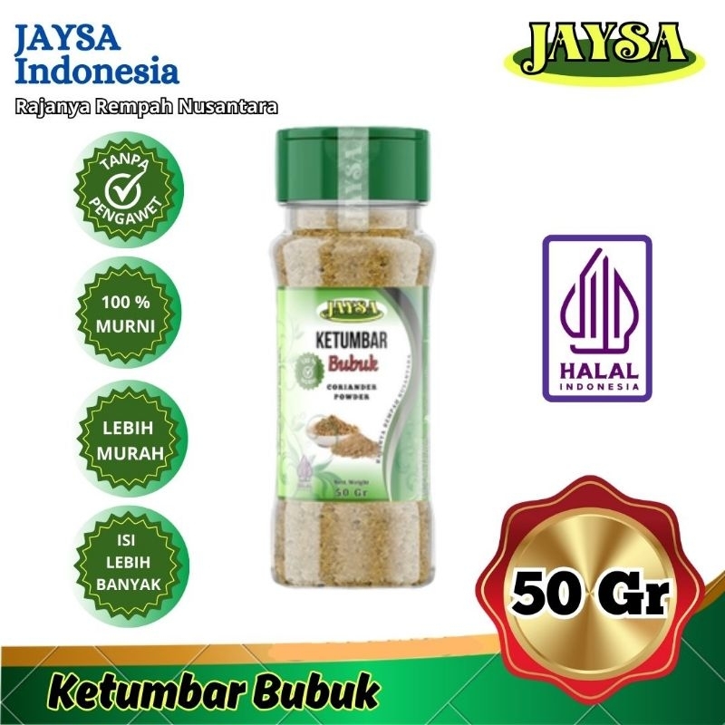 

Jaysa Ketumbar Bubuk 50 gr / Corriander Powder / Ketumbar Bubuk Asli / Ketumbar Bubuk 100% / Ketumbar Asli / Ketumbar Grade A / Ketumbar Bubuk Murni / Ketumbar Kualitas Import / Ground Coriander / Corriander Powder Premium / Premium Coriander Powder