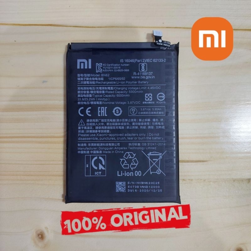 BATRE BN62 BATERAI BN 62 BATTERY XIAOMI REDMI POCO MI 100% ORIGINAL COPOTAN