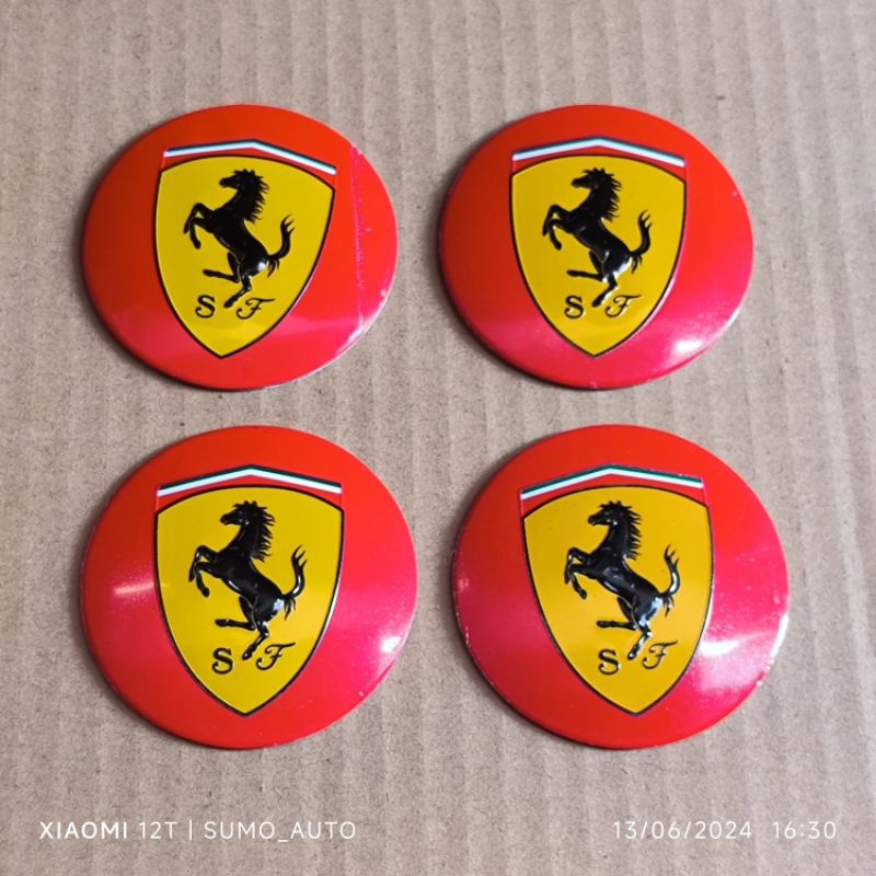 sticker lapisan tutup dop velg mobil logo kuda jingkrak diameter 56mm