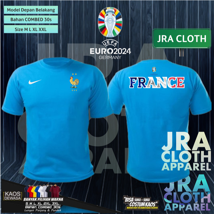 KAOS SHIRT BAJU EURO 2024 FRANCE PRANCIS HOME AWAY OFFICIAL
