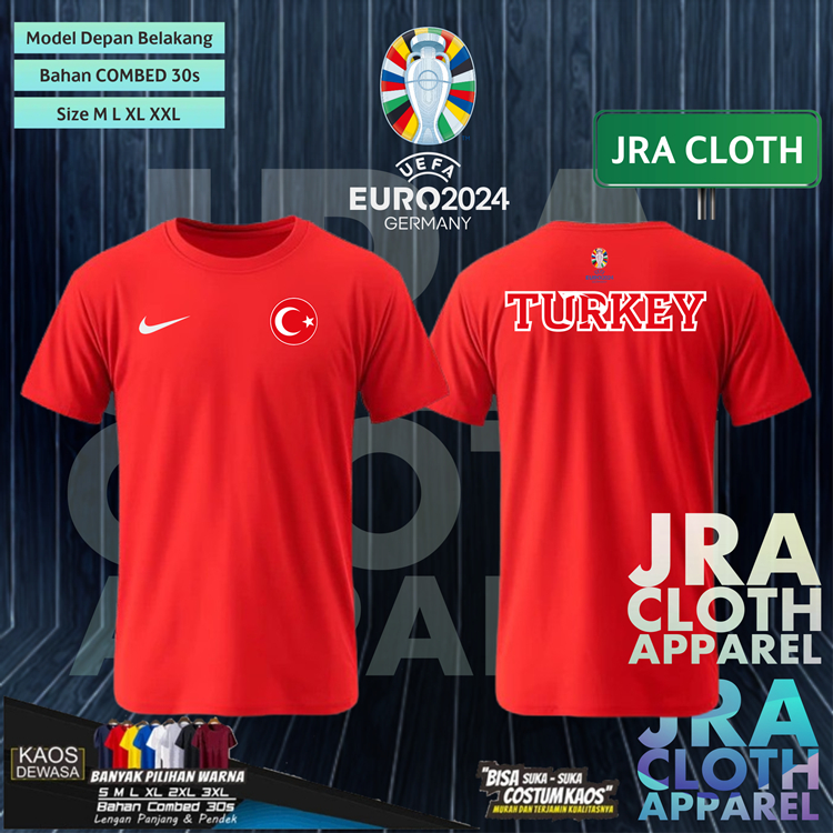 KAOS SHIRT BAJU EURO 2024 TURKEY TURKI HOME AWAY OFFICIAL