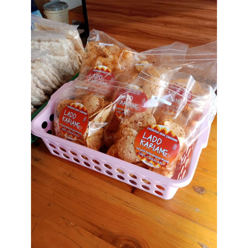 

Kerupuk Pedas Opak Talas,LADO KARIANG (Cabe Kering) Original Minang.