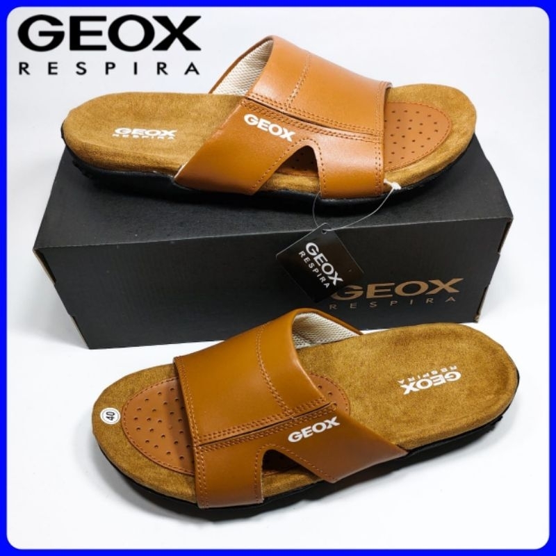 Sandal geox pria selop kulit asli