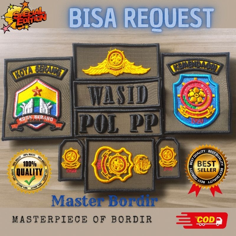 bordir pol pp timbul | atribut pol pp murah | logo pol pp timbul