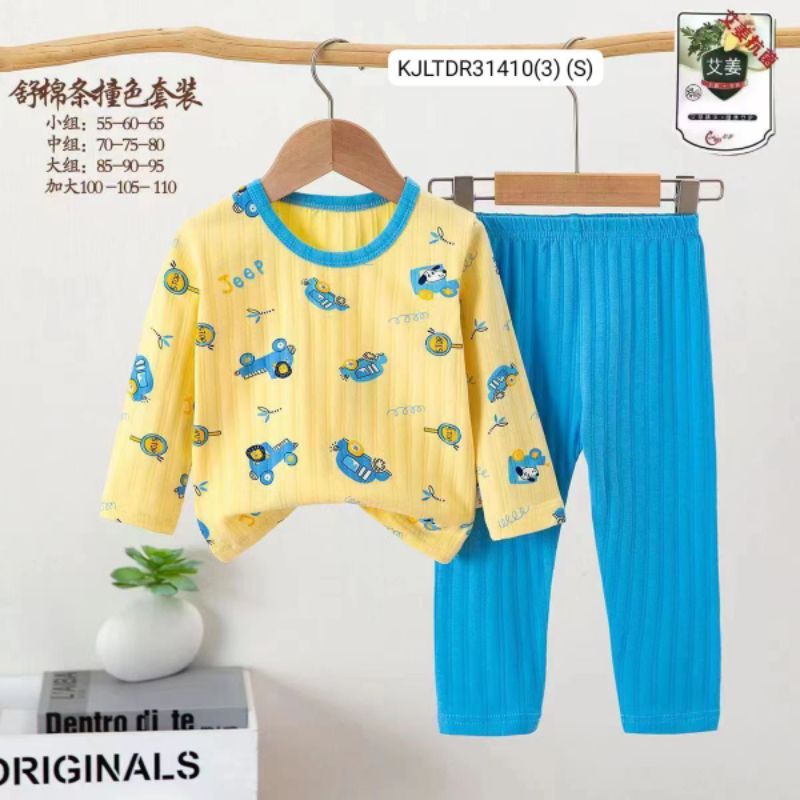 PIAYAMA ANAK ORGANIK SALUR PP 7-9 TAHUN LENGAN PANJANG COWOK CEWEK BAJU TIDUR ANAK LEMBUT