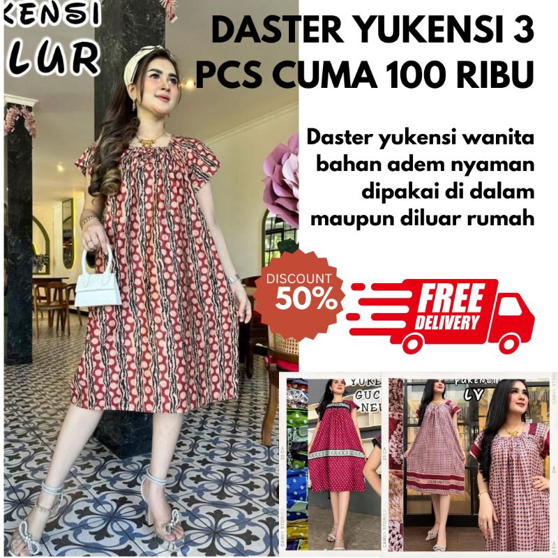 Daster Yukensi Wanita Bahan Rayon Adem Motif Terbaru