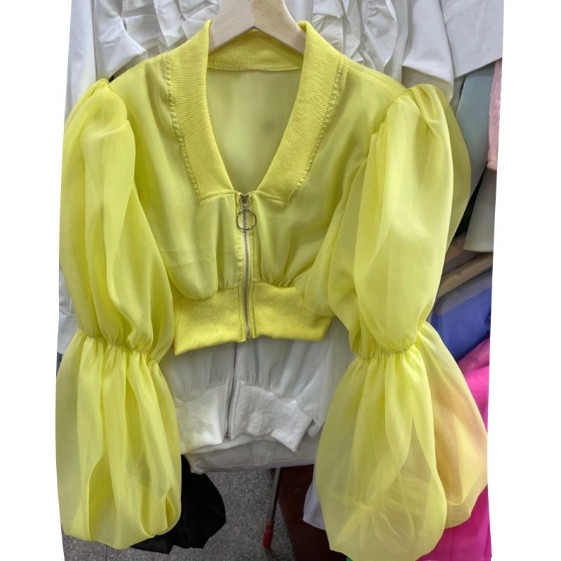 SALE RUGI JACKET BAJU BANGKOK bkk NEW MURAH ready  Yellow Green Chani Vshop platinum mall
