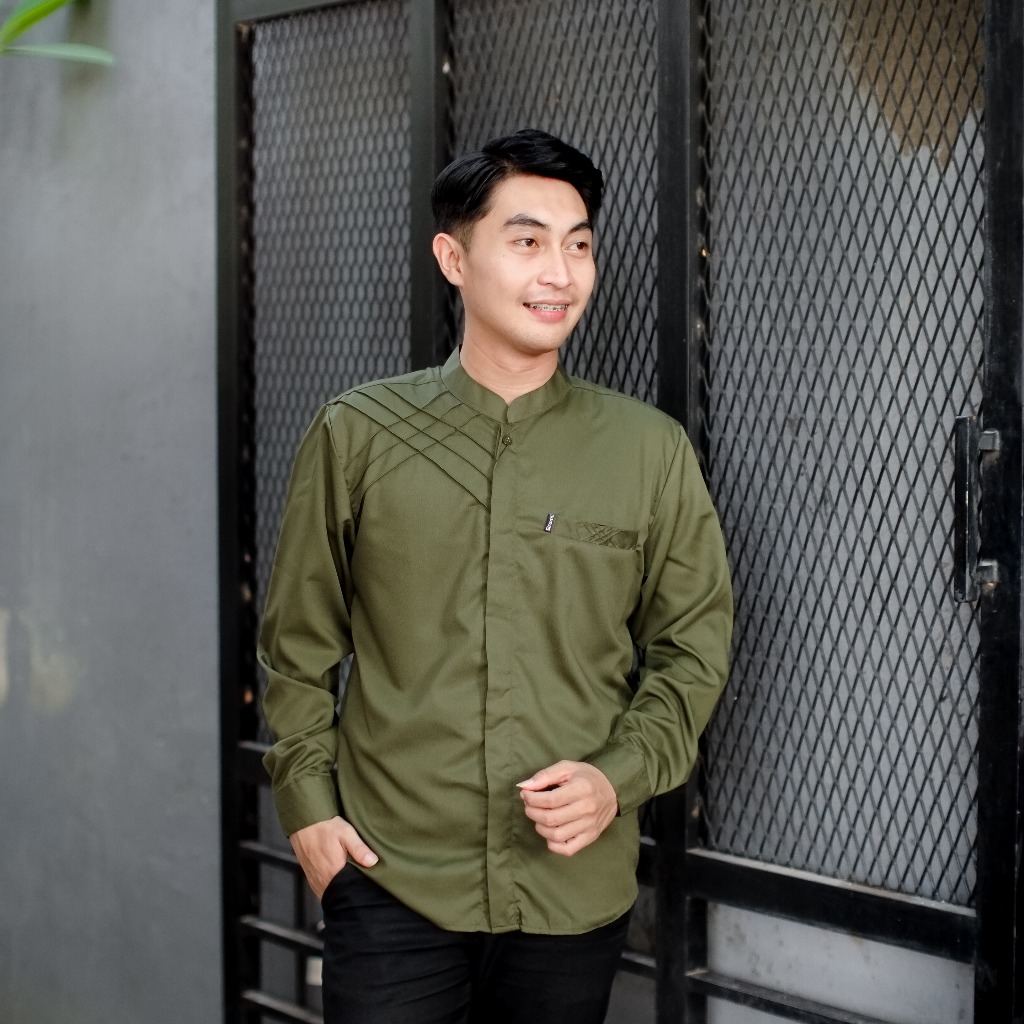 Baju Koko Pria Lengan Panjang Elrumi Motif Marvel Bahan Katun Toyobo