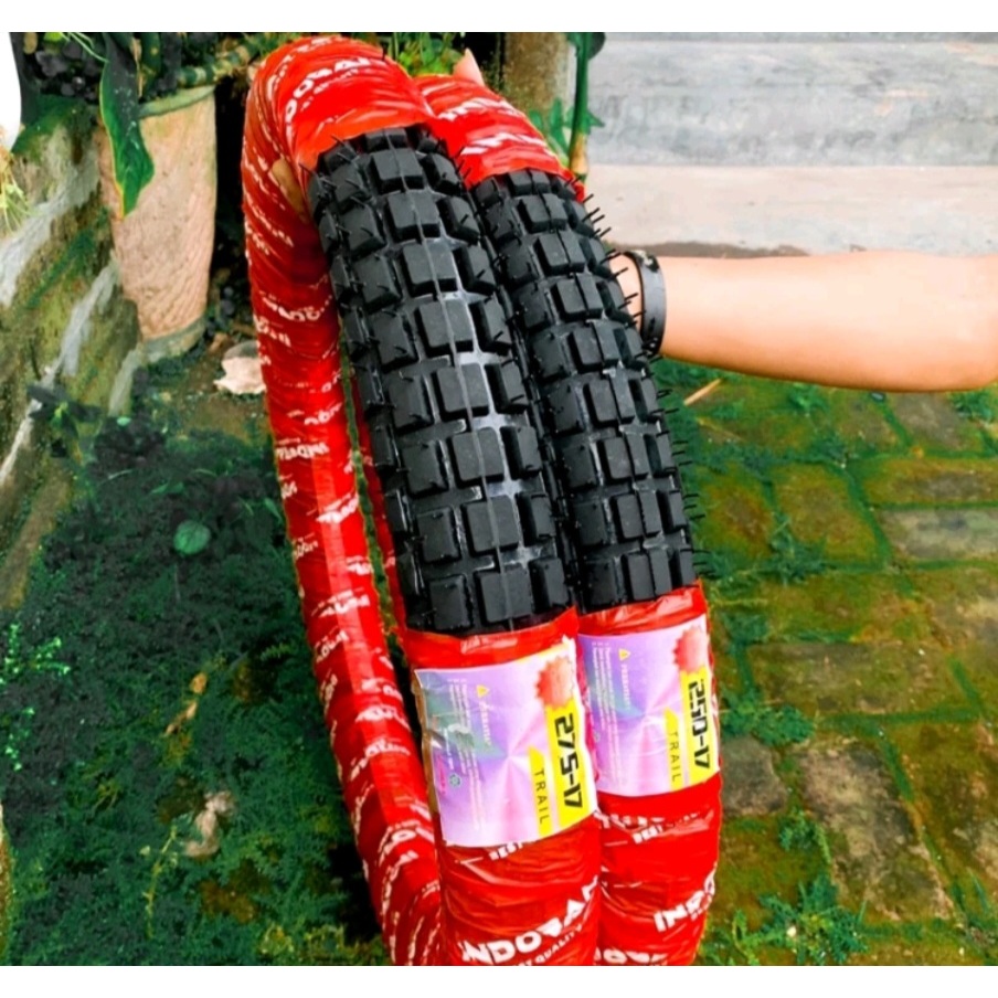 Terlaris Ban Semi Trail Ukuran Depan 250 Ring 17 Dan Belakang 275 Ring 17 Ban Motor Revo Karisma