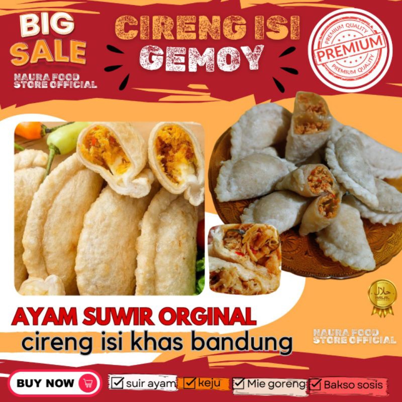 

cireng isi ayam suwir pedas jeletot premium khas bandung