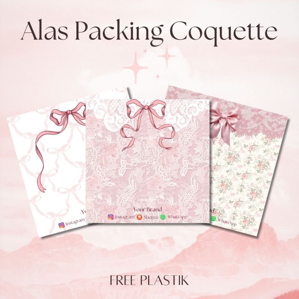 

ALAS PACKING GELANG DAN AKSESORIS TEMA COQUETTE | ALAS PACKING FREE PLASTIK BISA CUSTOM