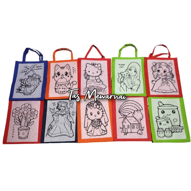 

Kain Canvas Perlengkapan Lukis Anak Tas Karakter Doraemon