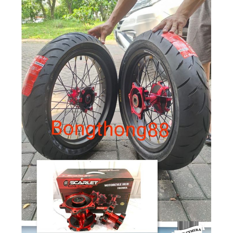 Sepaket Velg Rossi Sprint XD Tromol Scarlet Supermoto CRF 150  Velg 215  250 300 350 Honda CRF 150 B
