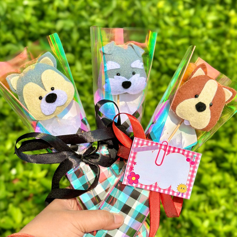 Buket boneka buket boneka lucu mini buket dog