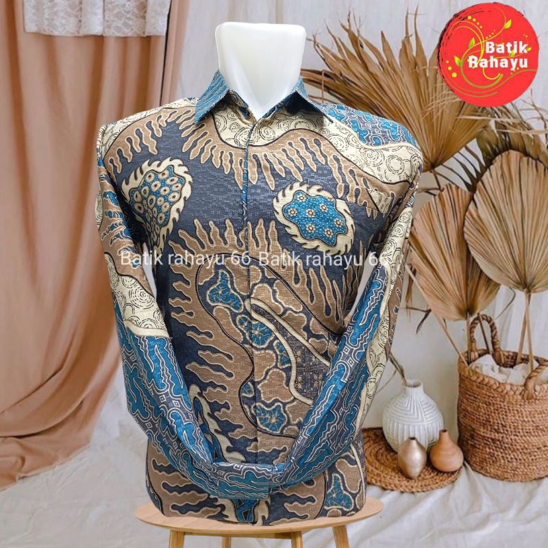 Kemeja batik lengan panjang/batik  pria lengan panjang/kemeja batik pria bahan dolby/batik pria leng