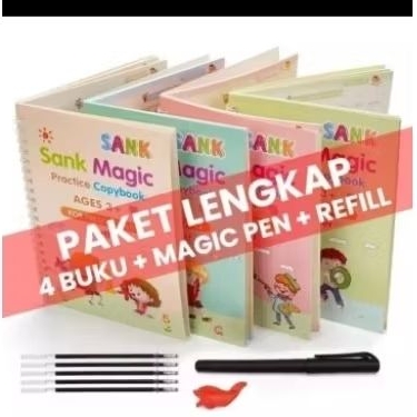 

Satu Set Book MAGIC SANK Dapat 4 buku Pena Belajar Alfabet Lukisan ARITMATIKA