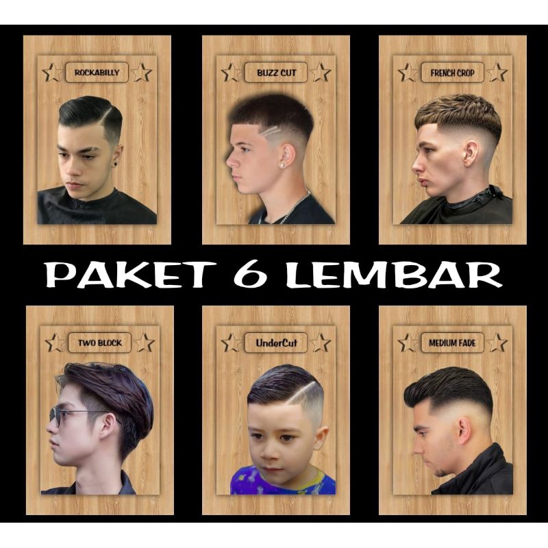 POSTER BARBERSHOP KAYU MDF HIASAN DINDING