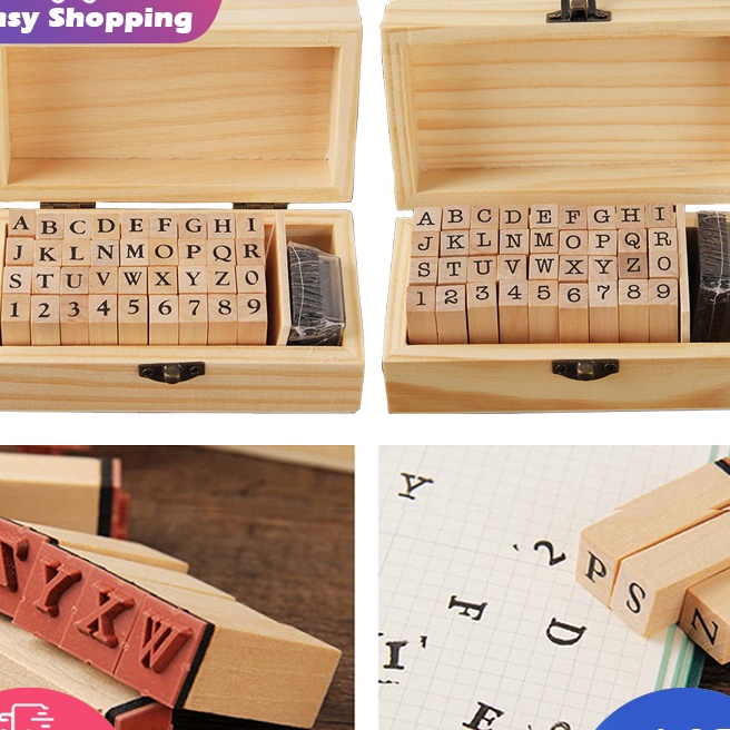 

HJ6 Alphabet Stamp Set Stempel Huruf Alfabet Stempel Cap Kayu Karet Rubber Stamp Set With Ink