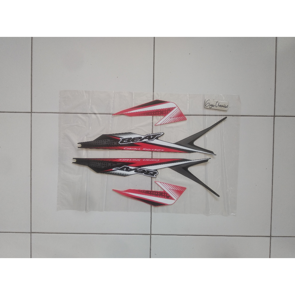 Striping Sticker Lis Beat 2020 2021 Hitam Merah Original