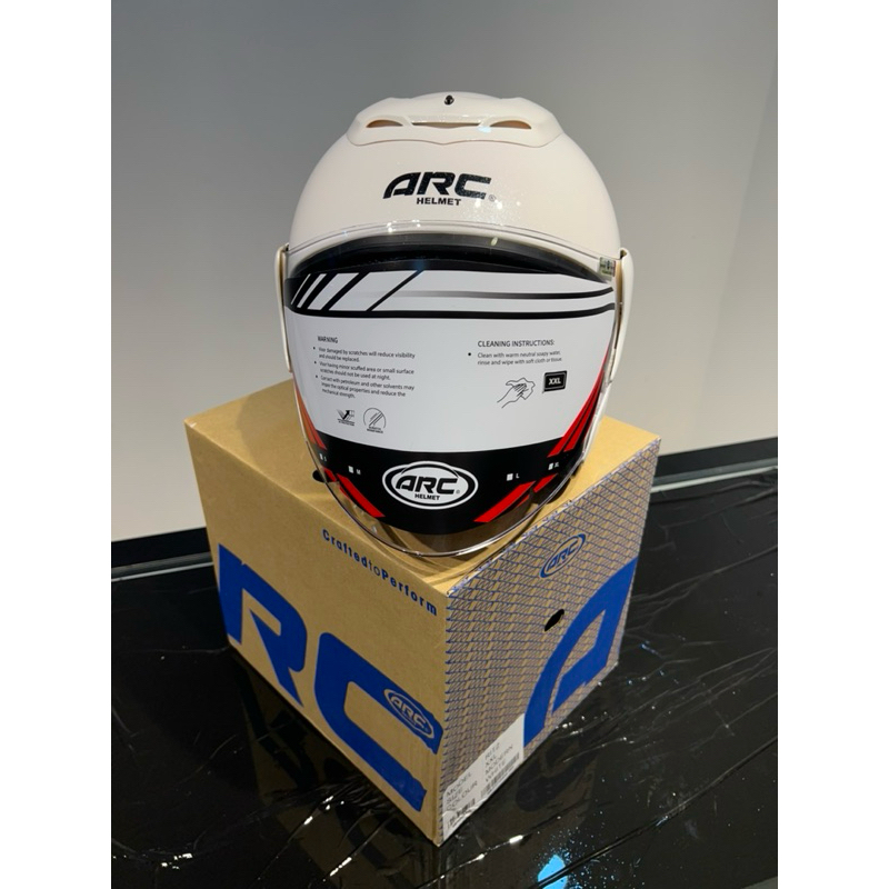 HELM ARC RITZ POLOSAN MODERN WHITE NEW BUKAN TSR RAM 4 / SCOTT- HELMET HALF FACE ARC