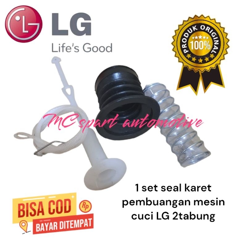 1 set seal karet + tali pembuangan mesin cuci LG 2 tabung |sparepart mesin cuci