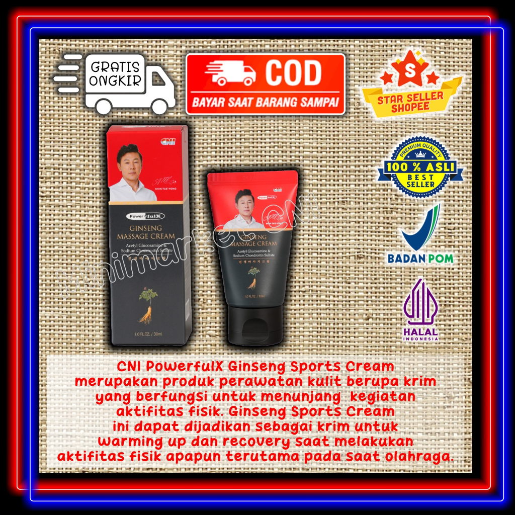 CNI PowerfulX Ginseng Sports Cream adalah produk perawatan kulit berupa krim yang berfungsi untuk me