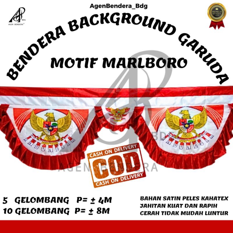 Bendera Background Garuda Motif Marboro Bekron Garuda Merah Putih