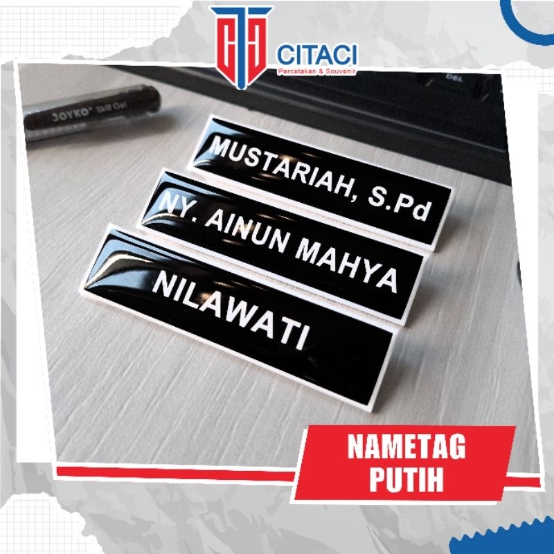 

BED NAMA PUTIH PNS, NAME TAG, PIN NAMA, PAPAN NAMA (PENITI DAN MAGNET)