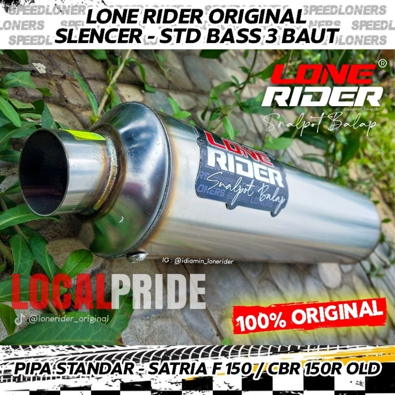 Knalpot Lone Rider Original Silincer STD Bass / STD Silent 3 Baut Pipa Standar Satria Fu CBR 150R Ol