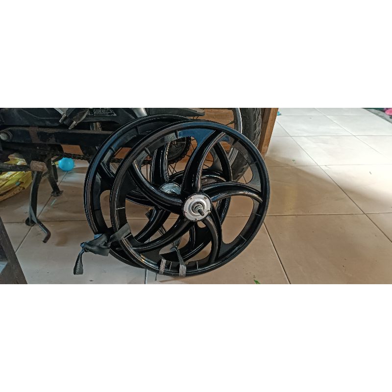Velg Sepeda BMX Sepasang Warna Hitam Ring 20