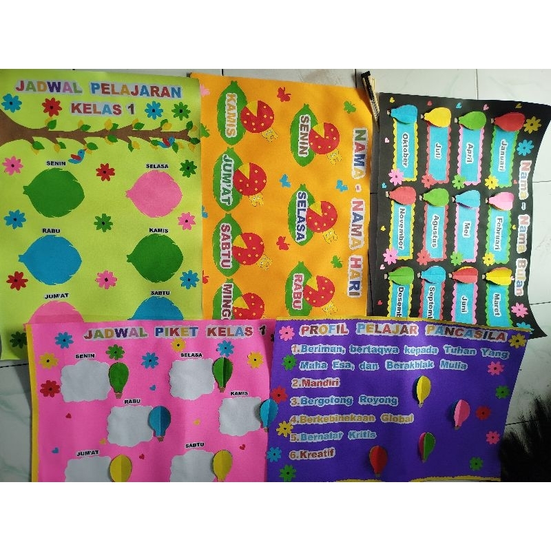 1 paket hiasan dinding kelas SD handmade bisa request kelas