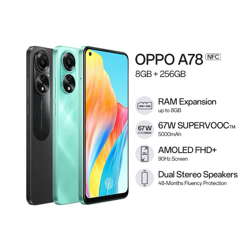 OPPO A78 RAM 8/256 BARU GARANSI RESMI