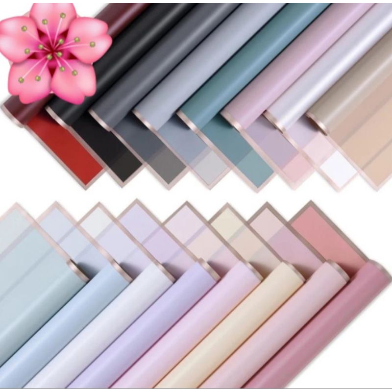 

Kertas Buket Gold Line Transparant Color Cellophane Flower Wrapping