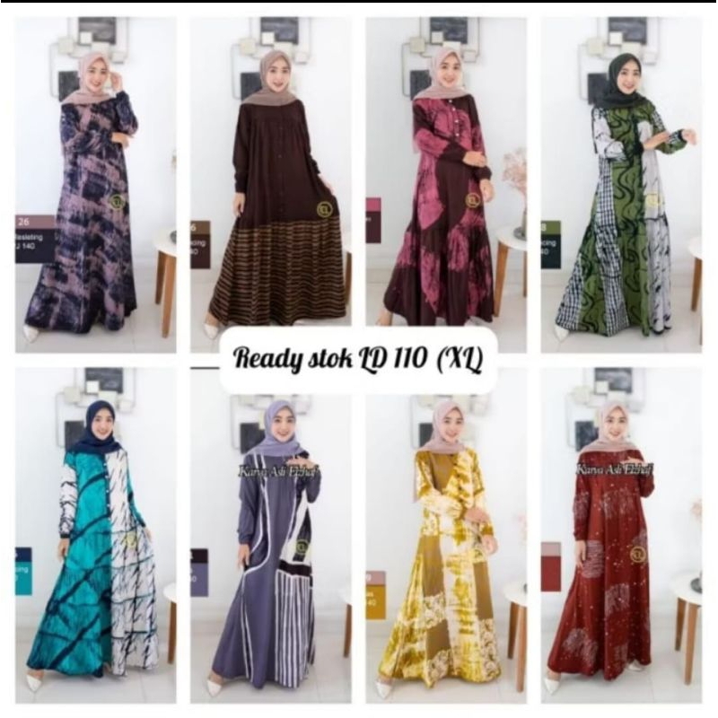 (READY STOK) DASTER GAMIS TWILL ORIGINAL ELZHAF PEKALONGAN XL LD 110