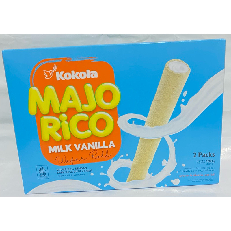 

Kokola Kue Kuki Wafer Roll stick Milk Vanila Majo Rico Kokola Halal