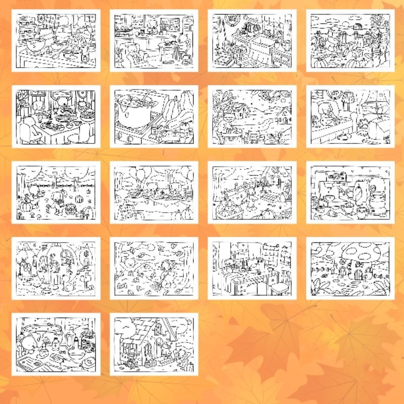 

HJK Bobbie Goods Coloring Book Vol 2 Fall 2 18 halaman buku mewarnai kertas BC tebal 200 gsm