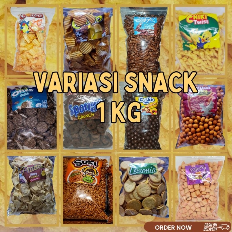 

Chitato Chiki Twist Oishi Pillow Chuba Piattos 1 KG Cemilan Kiloan