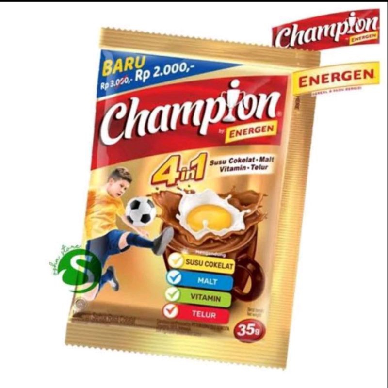 

ENERGEN CHAMPION COKLAT, 1 Renceng isi 10 Sachet