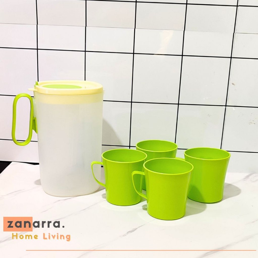 Teko Set Gelas Plastik Picther Jug Tempat Minuman Infused Water
