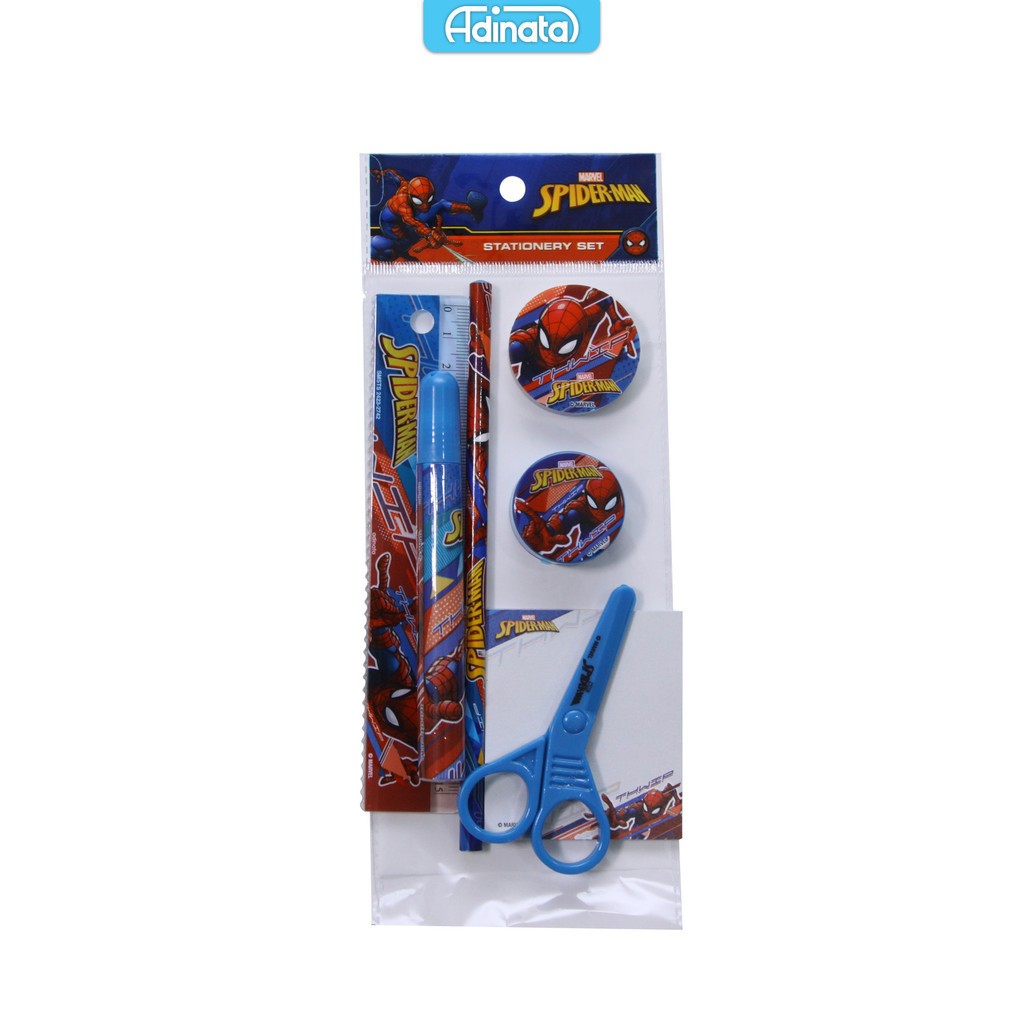 

Spiderman Stationery Set 7 pcs Adinata / Paket alat tulis / Alat Tulis Karakter - Adinata