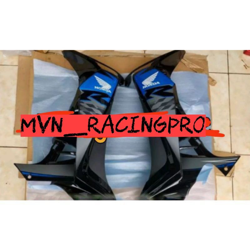 Cover sayap legcil tebeng luar set kanan kiri + laci HONDA SUPRA X 125 NEW BATMAN plus sticker full 
