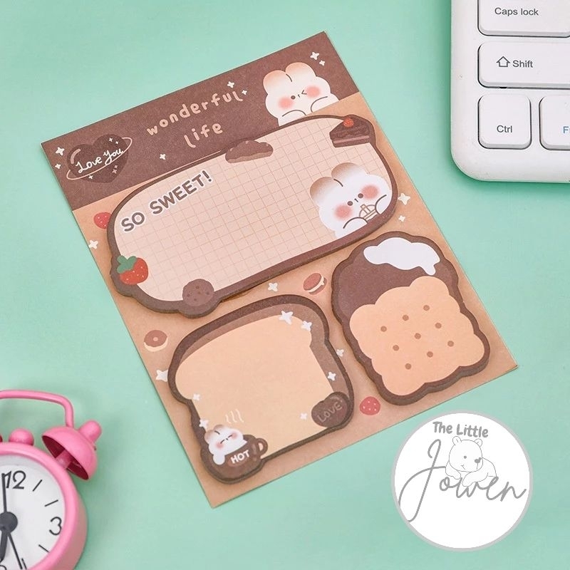 

Sticky Notes 3 In1 Catatan Tempel Kombinasi Kartun Pola Hewan Lucu-Eghrerr