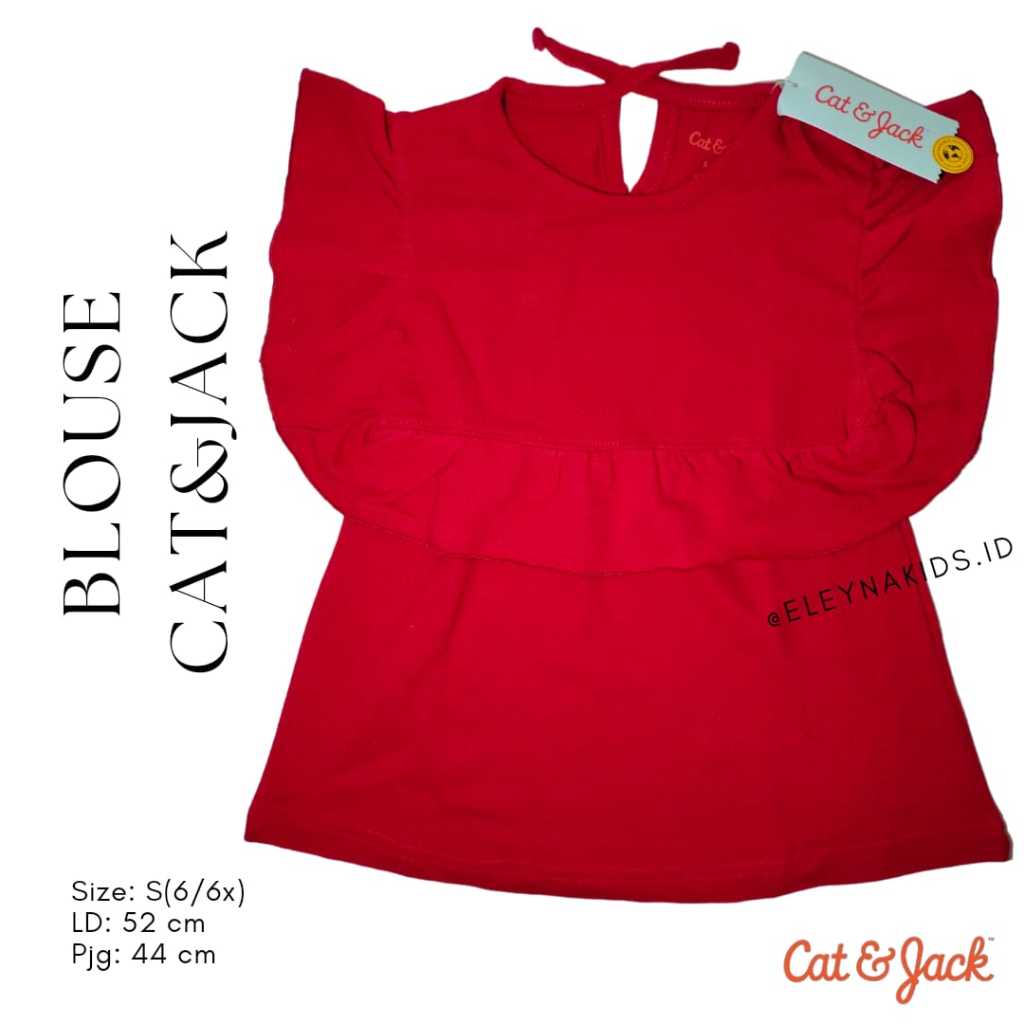 Dress / Blouse anak perempuan 2 - 4 tahun warna merah dan biru - just4kids dan Cat&jack