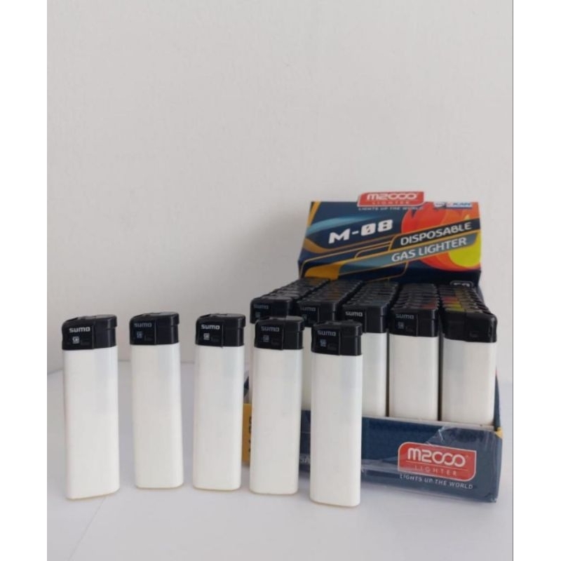 Korek Api Gas Putih Magnet M 2000 isinya 50 pcs