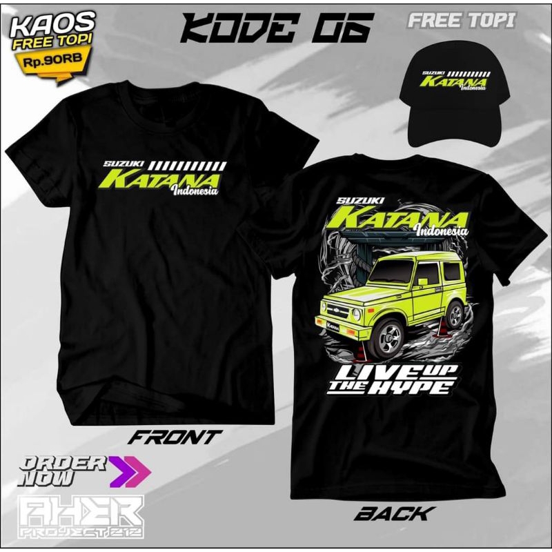 KAOS MOBIL SUZUKI KATANA FREE TOPI || KAOS KATANA || MOBIL KATANA || KAOS KEREN || KUALITAS PREMIUM