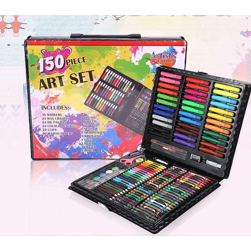 

Crayon set isi 150 pcs Crayon Mewarnai/Bright Crown Pensil Warna set 150in1
