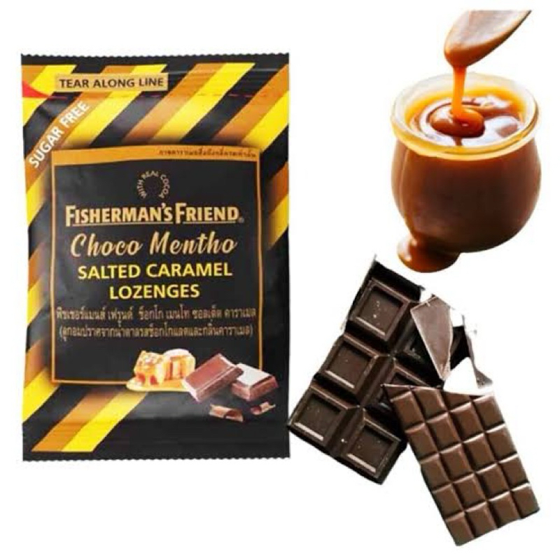 

Fisherman's Friend Choco Mentho Salted Caramel 25gram Fisherman Permen No Sugar Tanpa Gula Coklat Caramel Mint