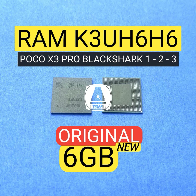 IC RAM DDR4 K3UH6H6 6GB 100% BARU BUKAN SECOND ATAU BEKAS