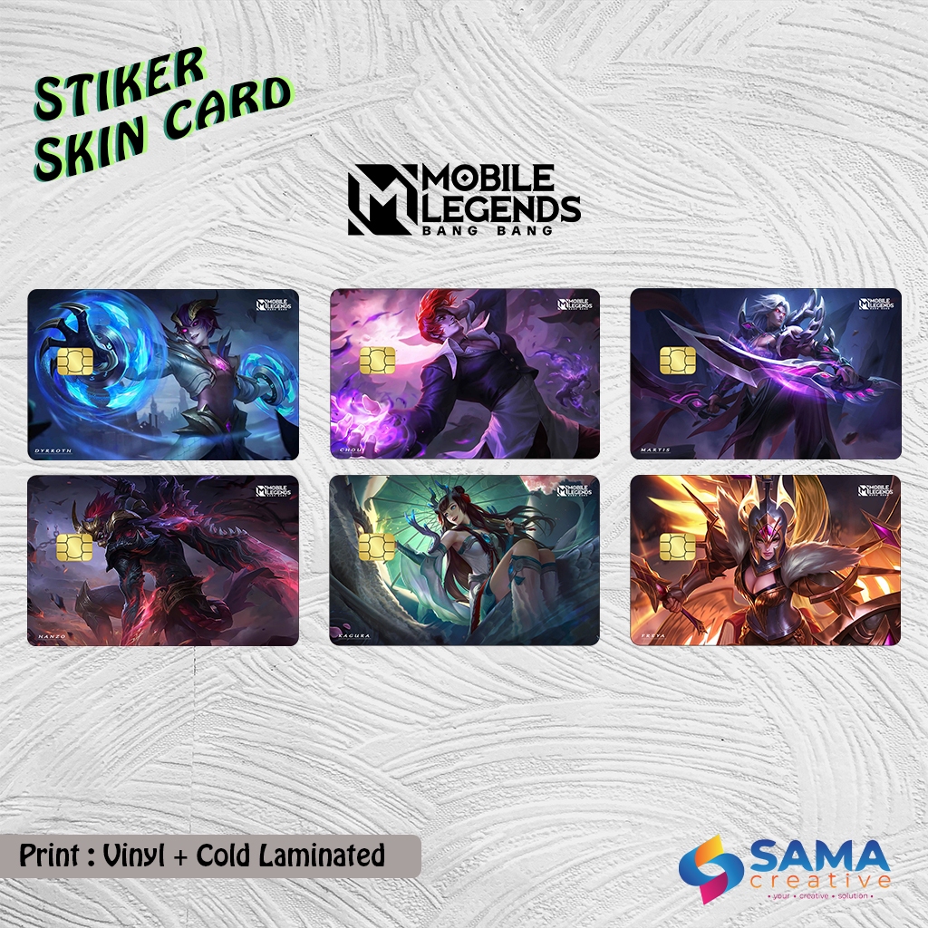 

Mobile Legend - Sticker Skin Card - Vinyl ATM Debit, Credit, Emoney, Flazz, Kartu Akses Moonton Mobile Legend Bang Bang